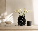 Blumenvase Bubble Schwarz aus Porzellan &ndash; Moderne...