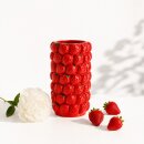 Blumenvase Erdbeeren aus Keramik – Dekovase 19 cm