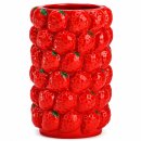 Blumenvase Erdbeeren aus Keramik &ndash; Dekovase 19 cm