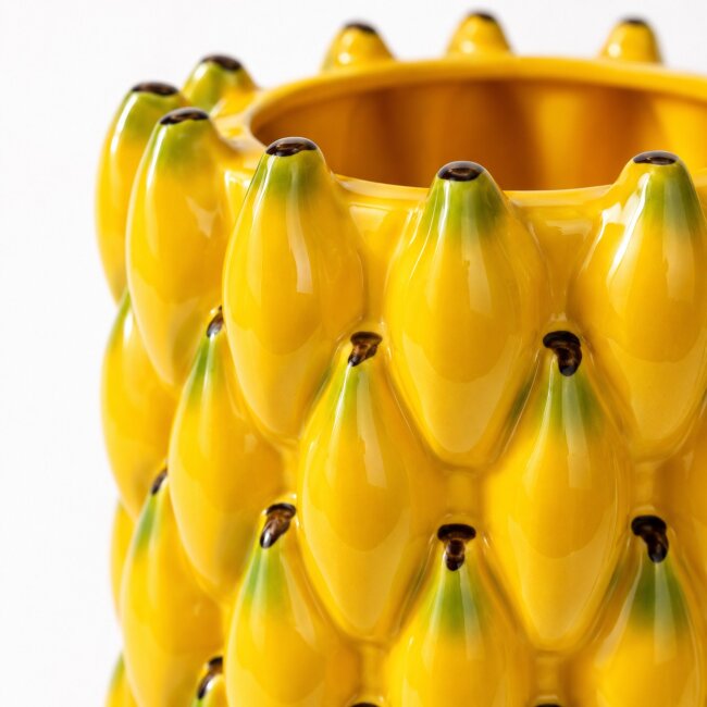 Blumenvase Bananen aus Keramik &ndash; Dekovase 22 cm