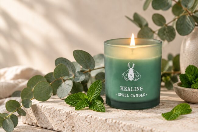 Duftkerze Healing Spell &ndash; Eukalyptus &amp; Minze &ndash; 35 Stunden