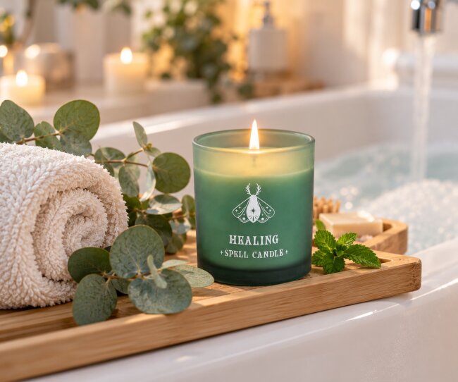 Duftkerze Healing Spell &ndash; Eukalyptus &amp; Minze &ndash; 35 Stunden