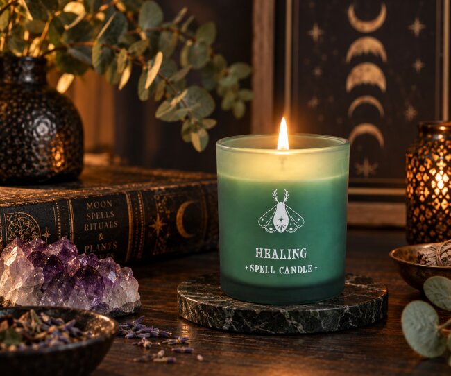 Duftkerze Healing Spell &ndash; Eukalyptus &amp; Minze &ndash; 35 Stunden