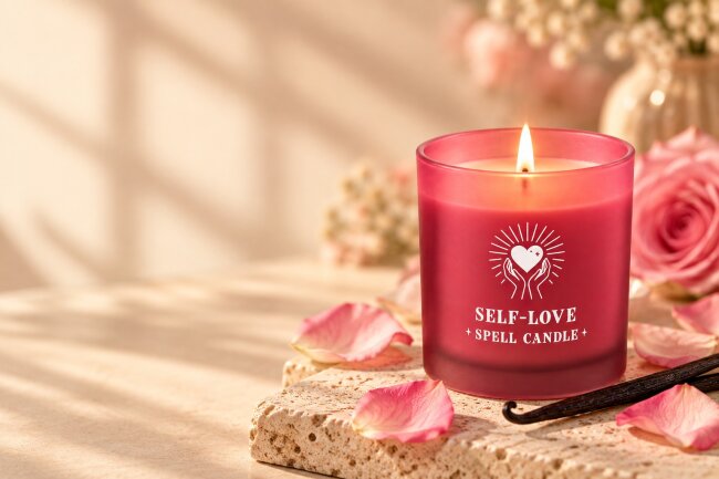 Duftkerze Self Love &ndash; Rose &amp; Vanille &ndash; 35 Stunden