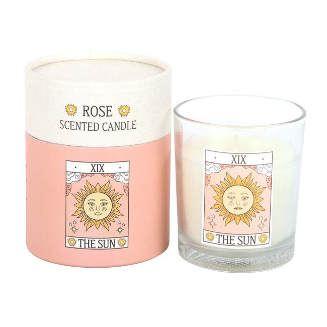 Duftkerze The Sun &ndash; Rose &ndash; Vintage Tarot &ndash; 29 Stunden