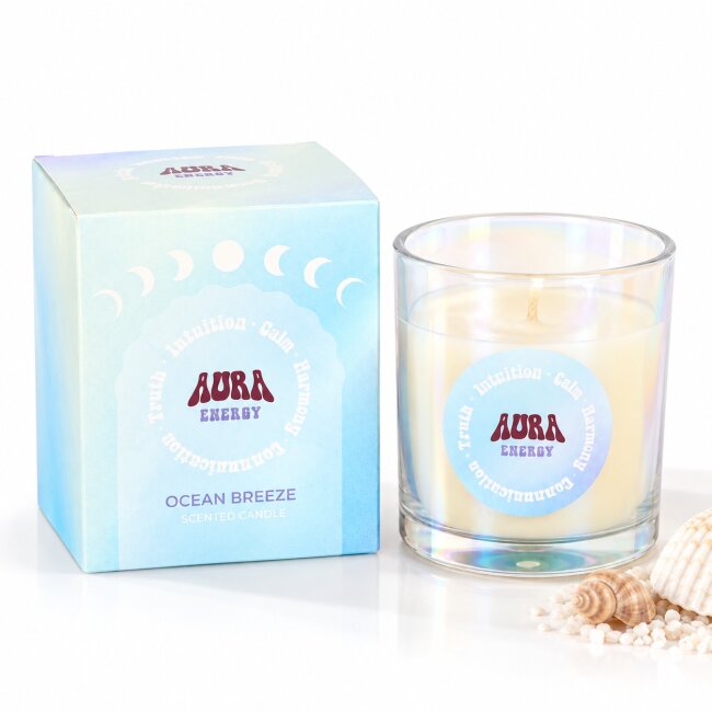 Duftkerze Aura Energy &ndash; Ocean Breeze &ndash; Meeresduft &ndash; 35 Stunden