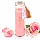 Duftkerze Rose mit Rosenquarz – Rosa Kerze im Glas...