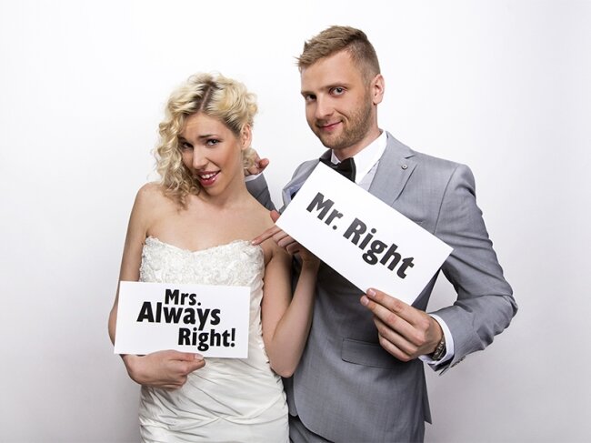 Photo Booth Props Mr Right / Mrs Always Right