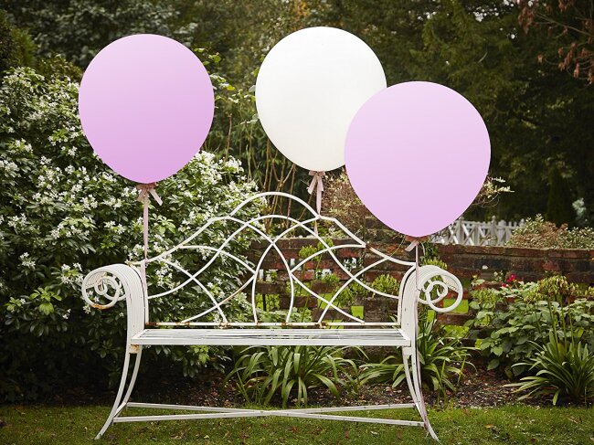 Riesenluftballons pink-wei&szlig;, 3 Stk.
